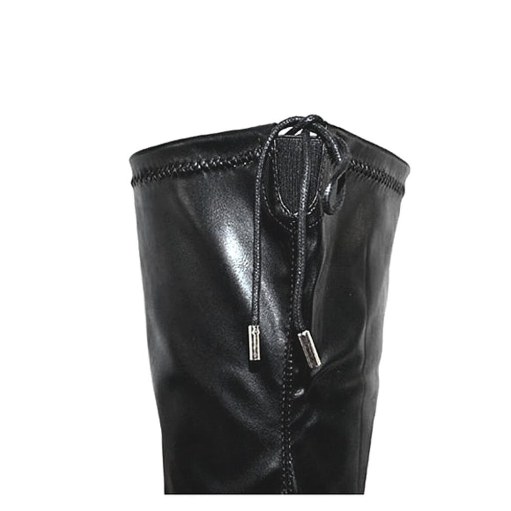 Wholesale Trendy Black PU Thigh Stiletto High Boots | 4 Pairs Boutique Bundle - Picture 5 of 5